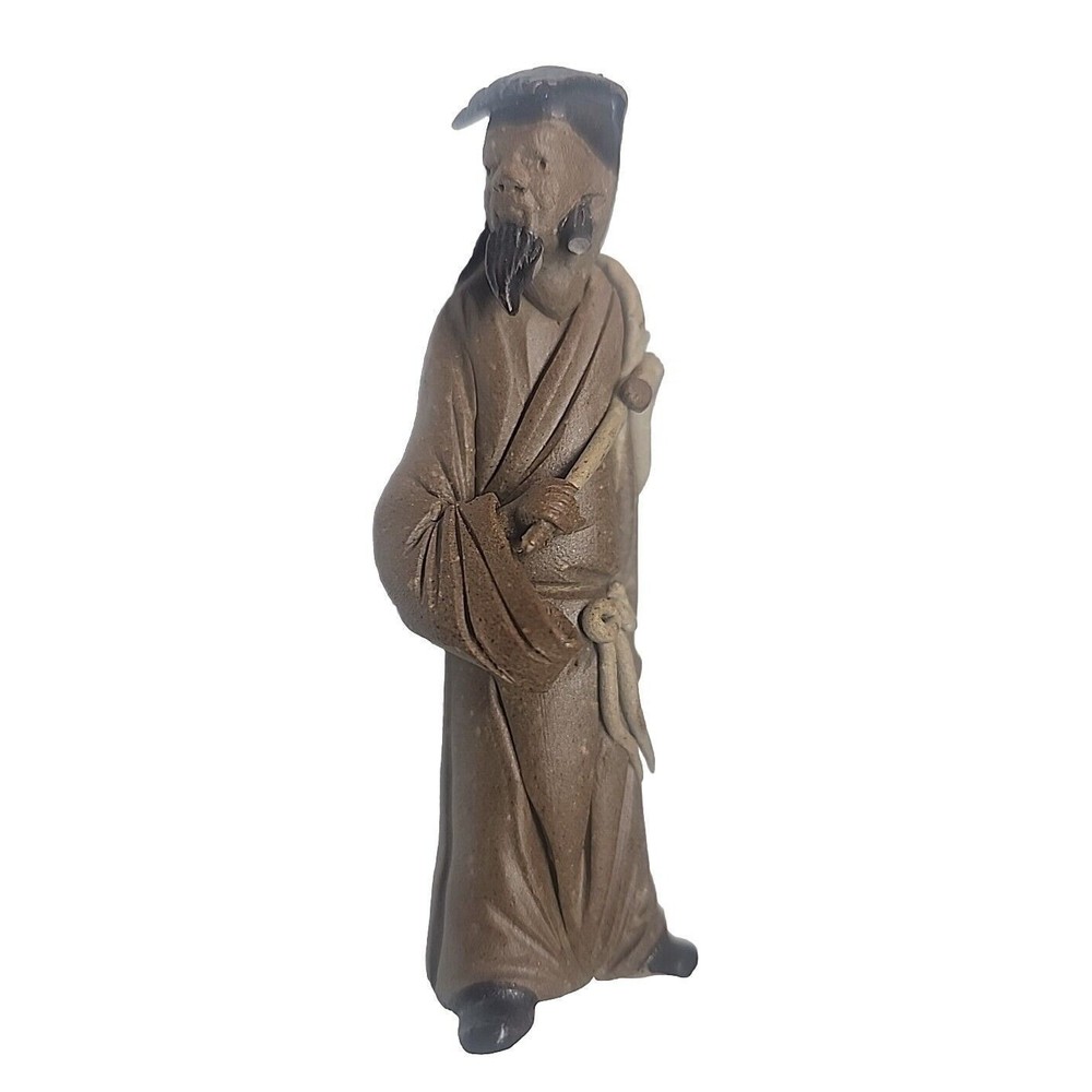 Vintage Asian Chinese Mudman Statue Figurine  3.5” *Read